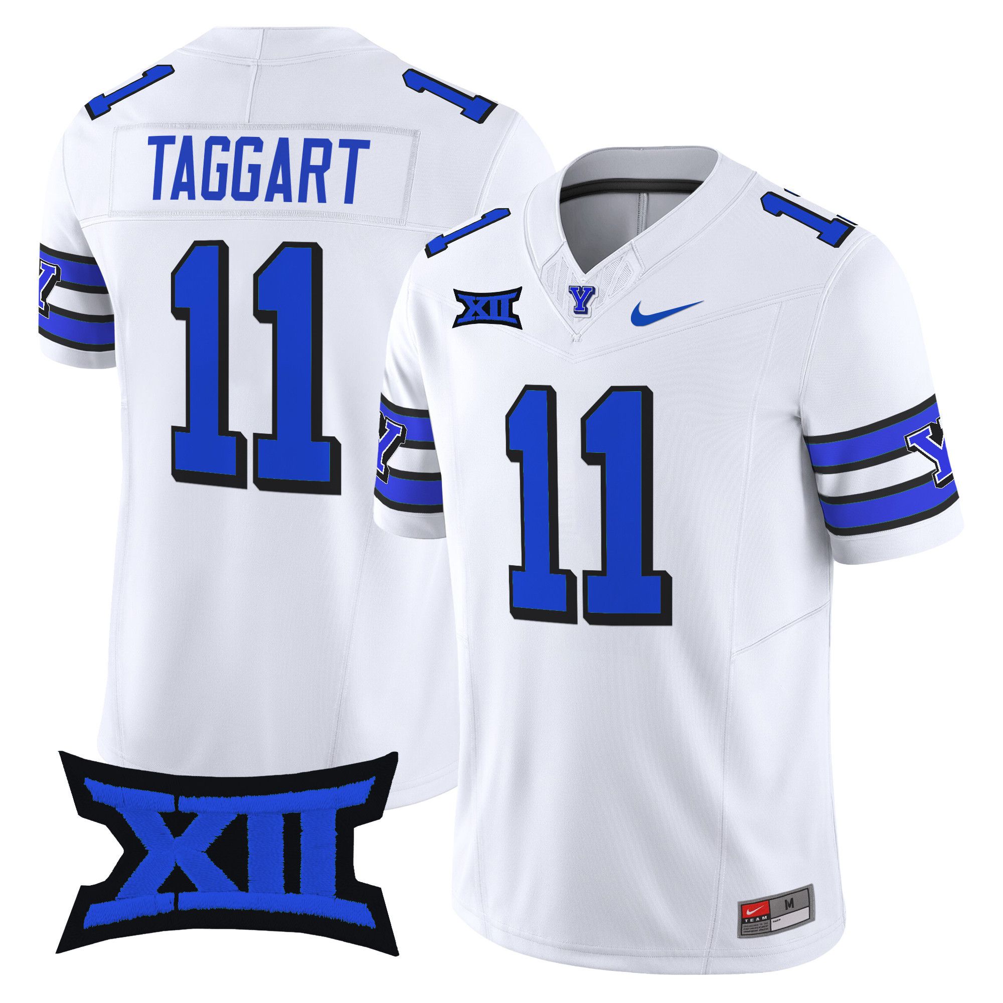 Men BYU Cougars #11 Taggart White Nike 2024 Vapor Limited NCAA Jersey style 1
